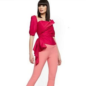 New York & Company puff sleeve blouse